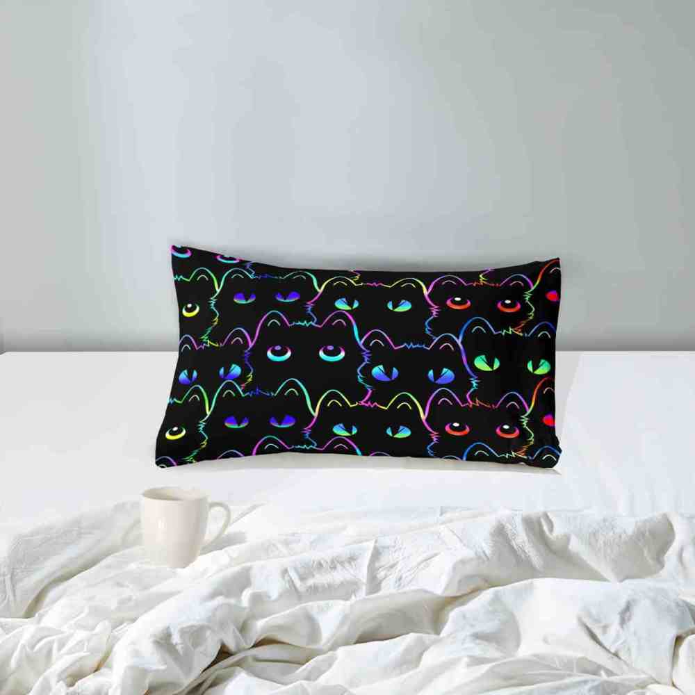 Neon Cat Eyes Kids Comforter Set Luminous Style Bedding | CozyLil