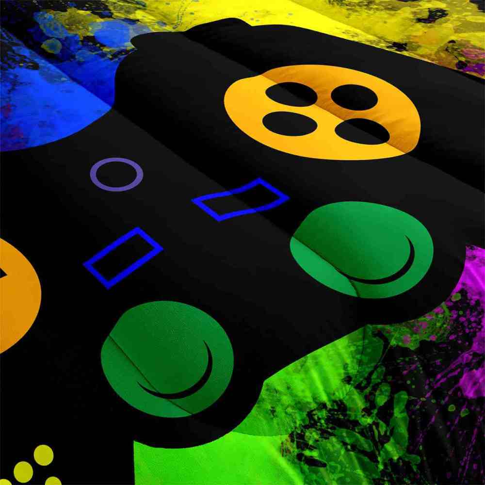 Colorful Paint Splatter Gamer Comforter Set for Boys Bedroom | CozyLil