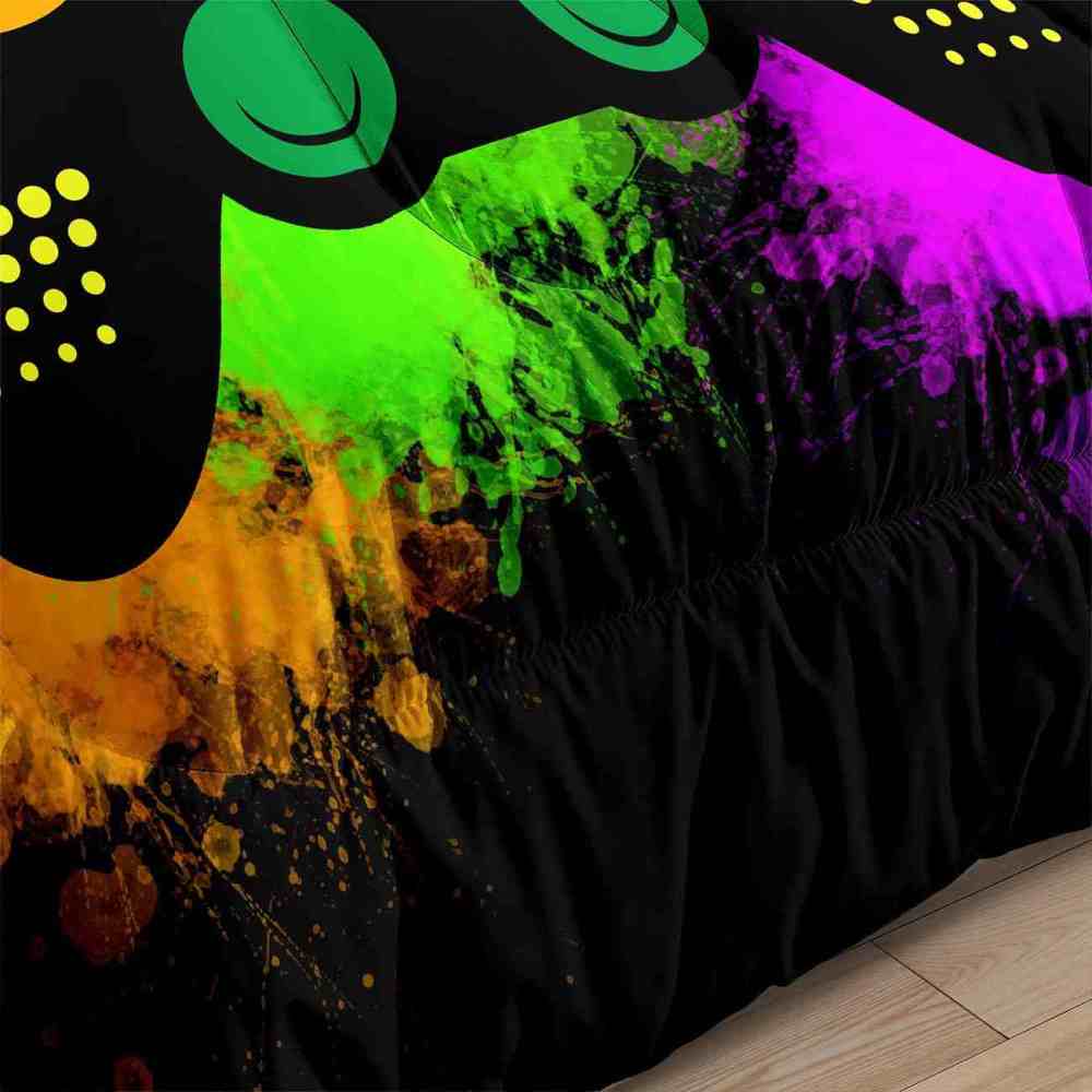 Colorful Paint Splatter Gamer Comforter Set for Boys Bedroom | CozyLil