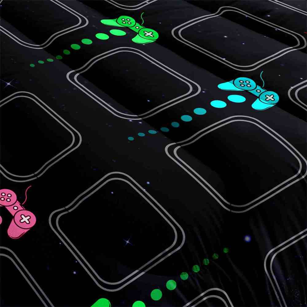 Retro Arcade Grid Game World Comforter Set for Kids & Teens | CozyLil