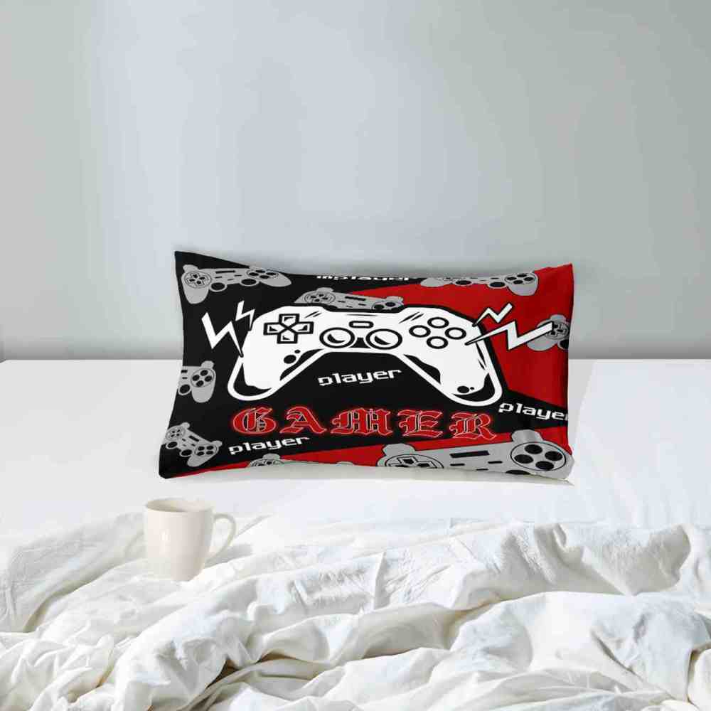 Bold Red and Black Pro Gamer Player Comforter Set | CozyLil