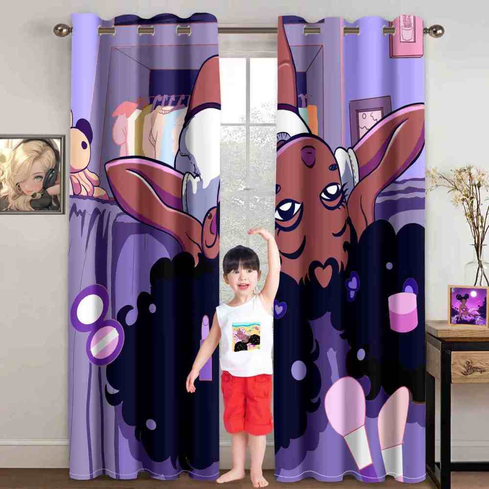 Purple Chill African American Girl Bedroom Curtains - CozyLil