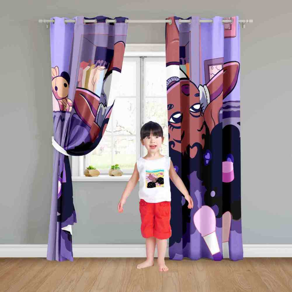 Purple Chill African American Girl Bedroom Curtains - CozyLil