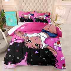Pink Galaxy Sweet Black Girl Comforter Set Kids | CozyLil