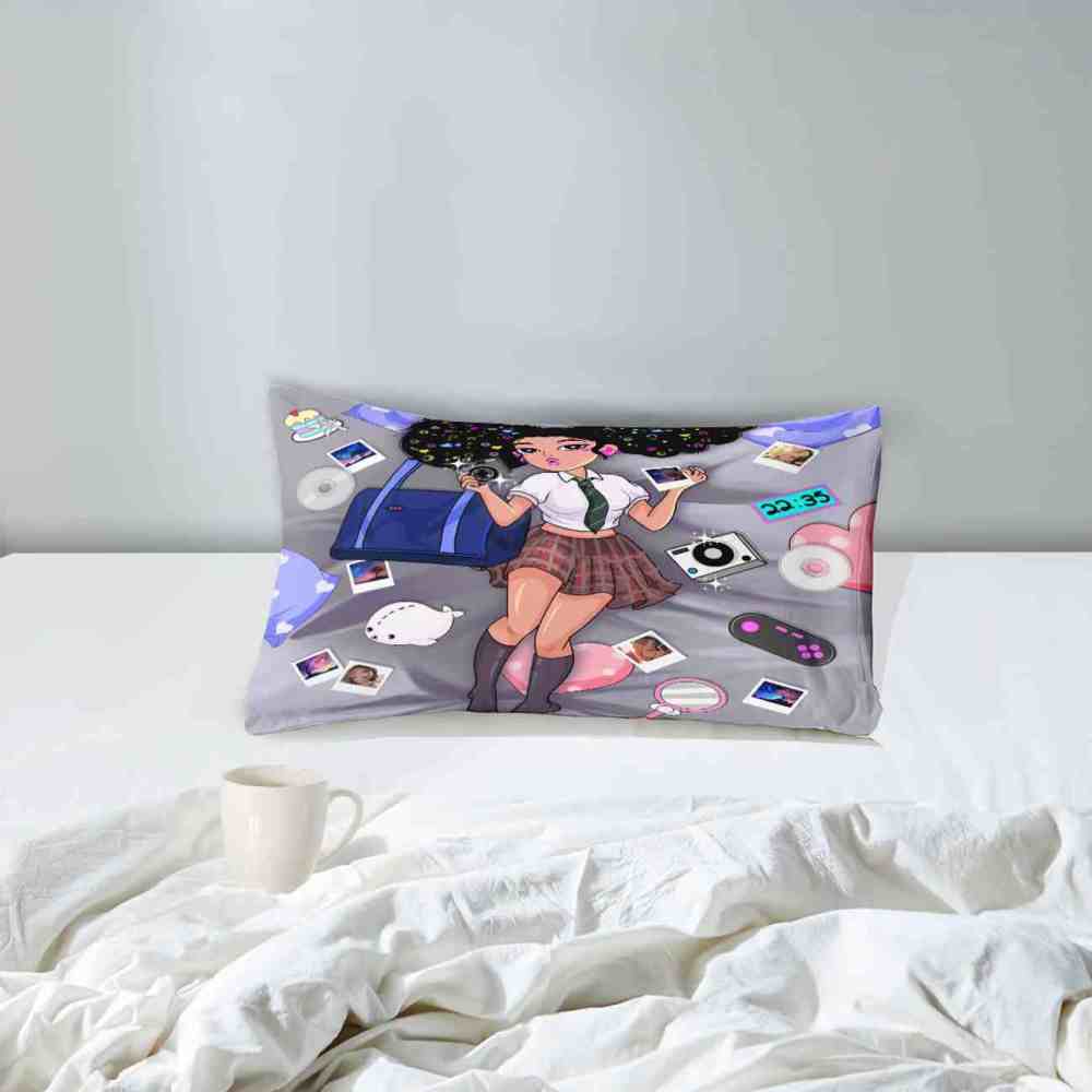 Grey Gamer Black Girl Comforter Set Teens Room | CozyLil