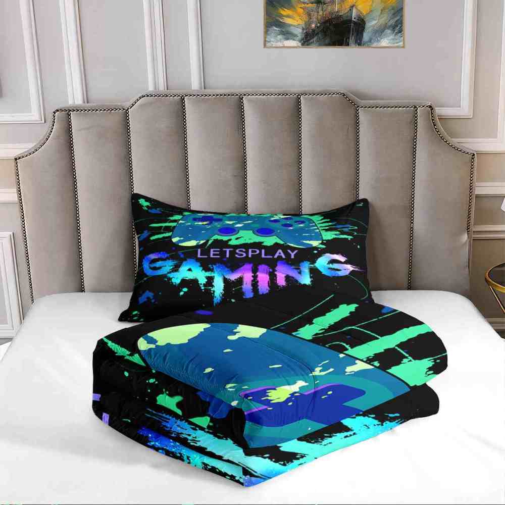 Neon Graffiti Gaming Comforter Set for Boys Bedroom | CozyLil