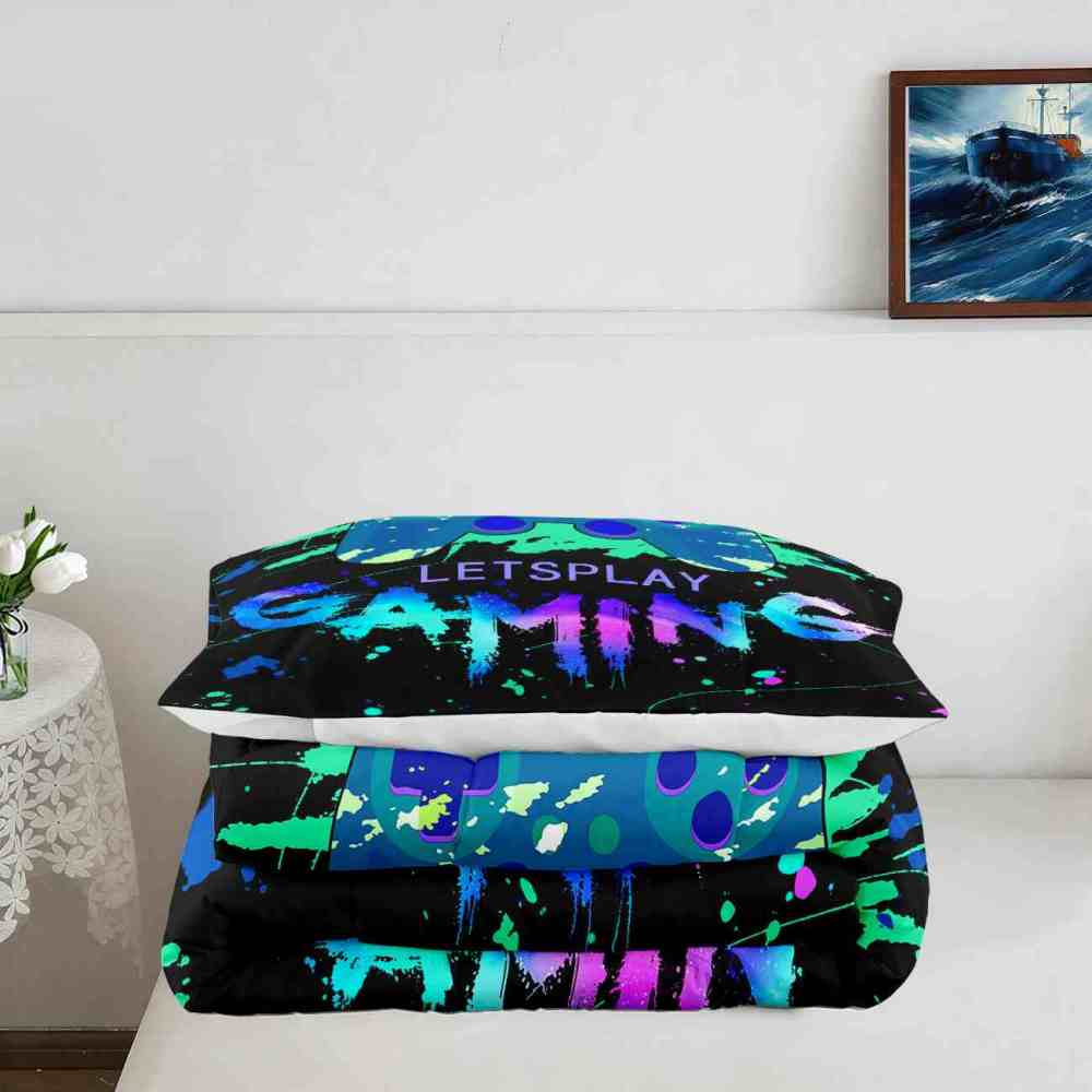 Neon Graffiti Gaming Comforter Set for Boys Bedroom | CozyLil