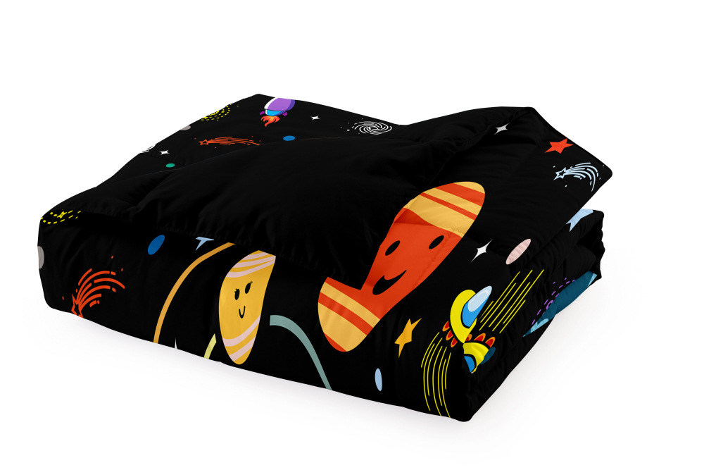 Cute Solar System Outer Space Comforter Set Kids Boys Bedding | CozyLil