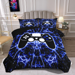 Blue Lightning Gamer Comforter Set Kids Bedding | CozyLil