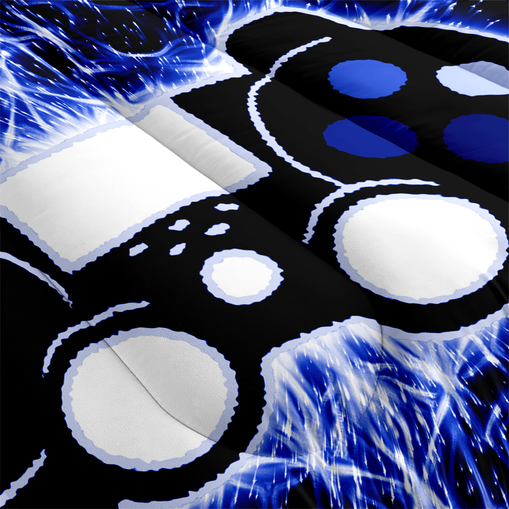Blue Lightning Gamer Comforter Set Kids Bedding | CozyLil