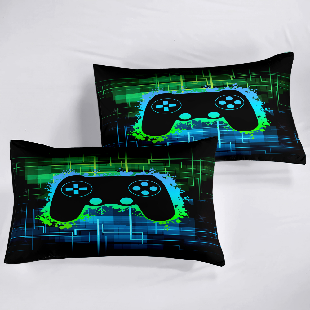 Cyber Grid Gamer Comforter Set Kids Bedding | CozyLil