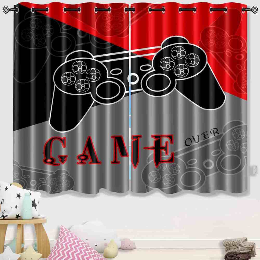 Classic Game Over Retro Gamer Window Curtains | CozyLil