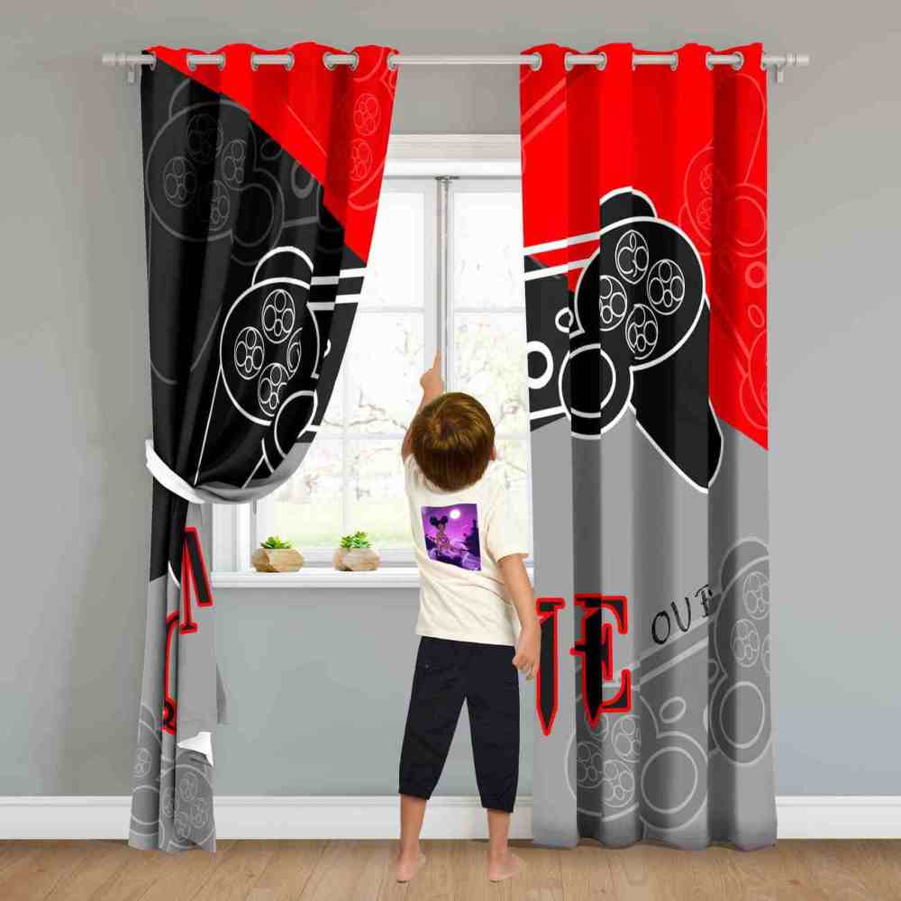 Classic Game Over Retro Gamer Window Curtains | CozyLil