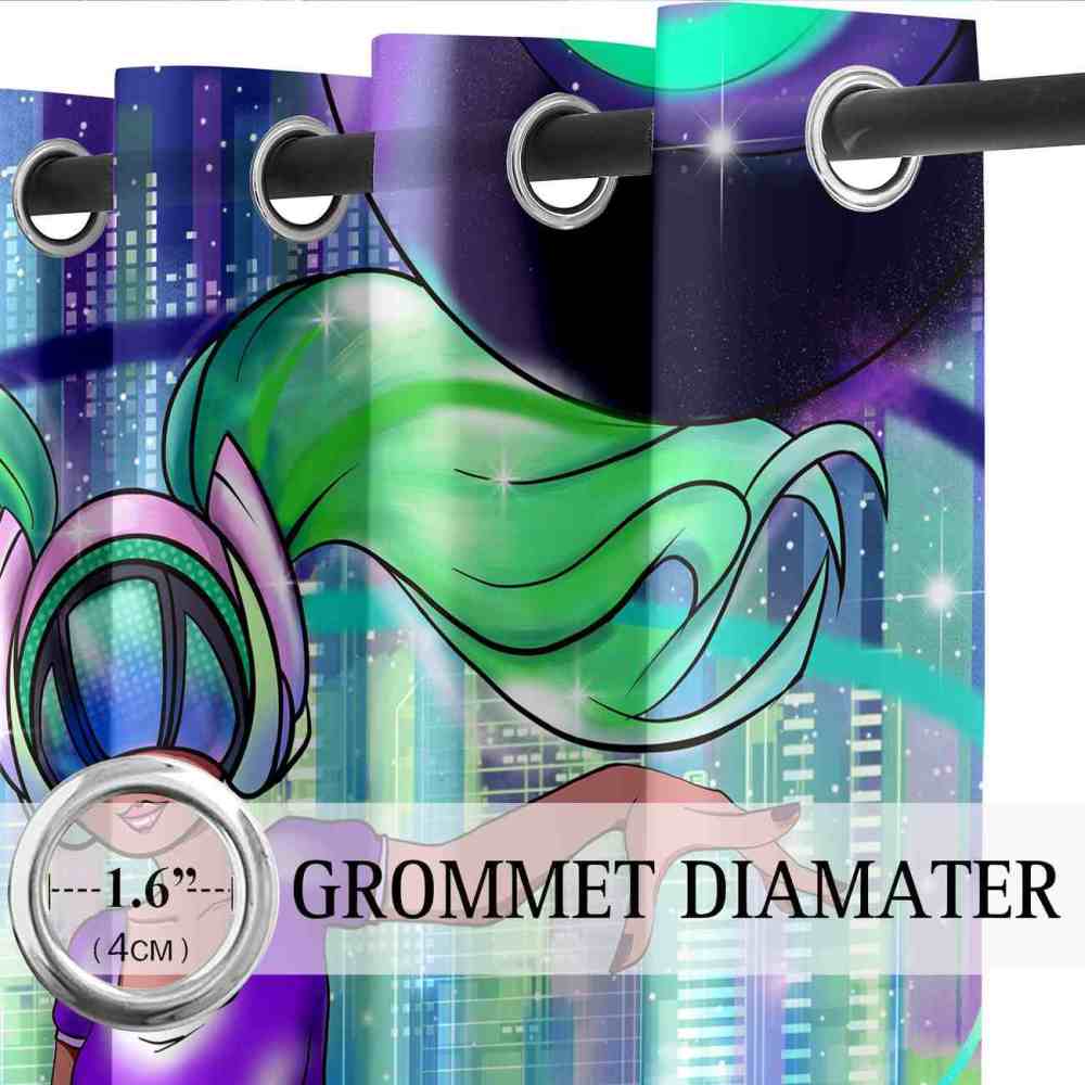 Futuristic African American Girl DJ Kids Curtains | CozyLil