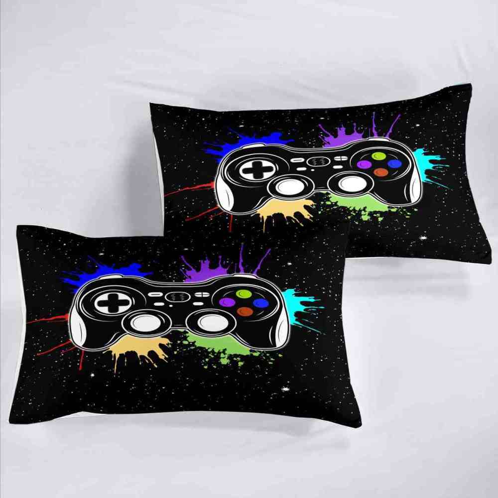 Paint Splatter Gamer Comforter Set Boys Bedding | CozyLil