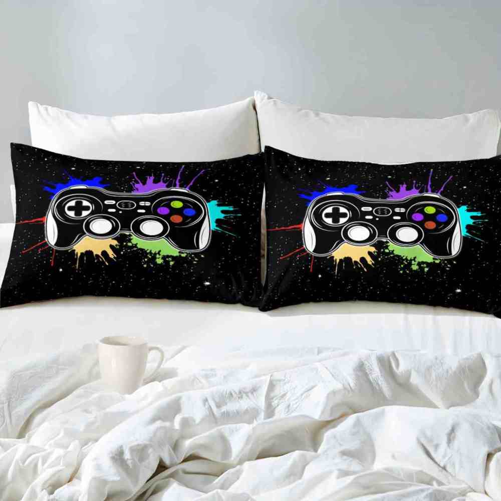 Paint Splatter Gamer Comforter Set Boys Bedding | CozyLil