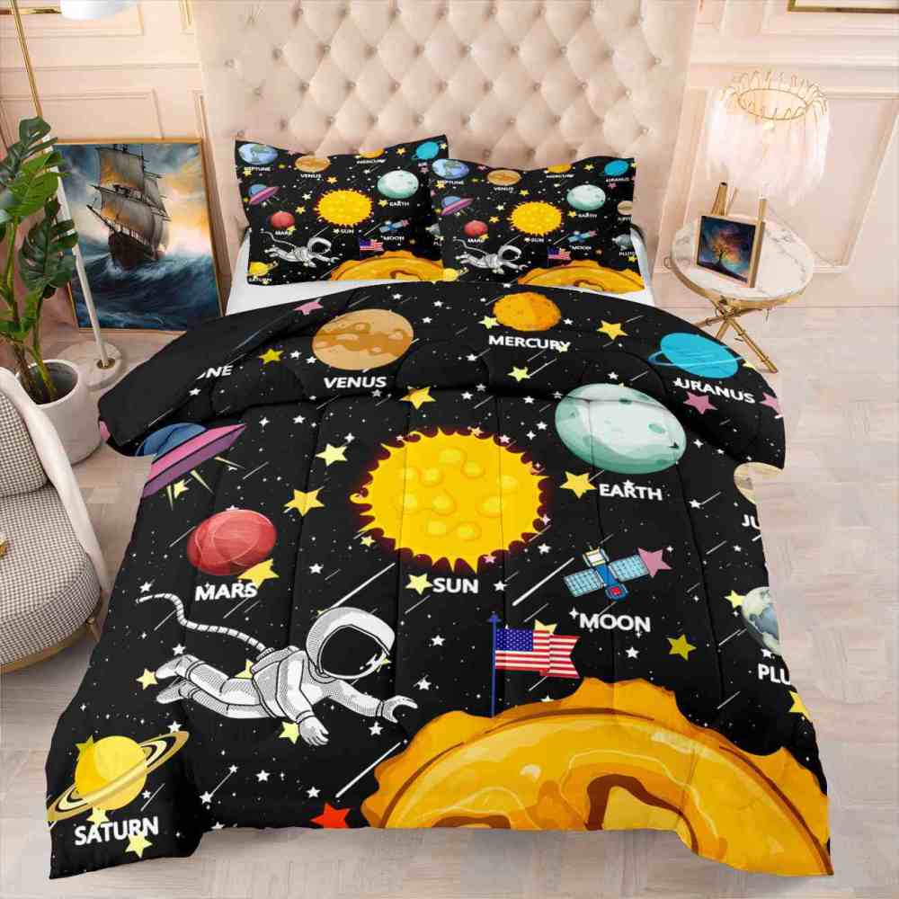 Astronaut Solar System Comforter Set Kids Bedding | CozyLil