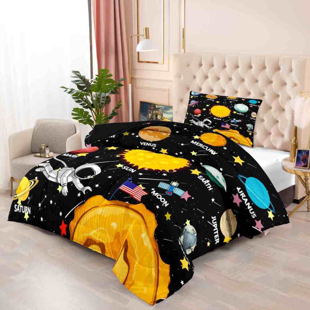 Astronaut Solar System Comforter Set Kids Bedding | CozyLil