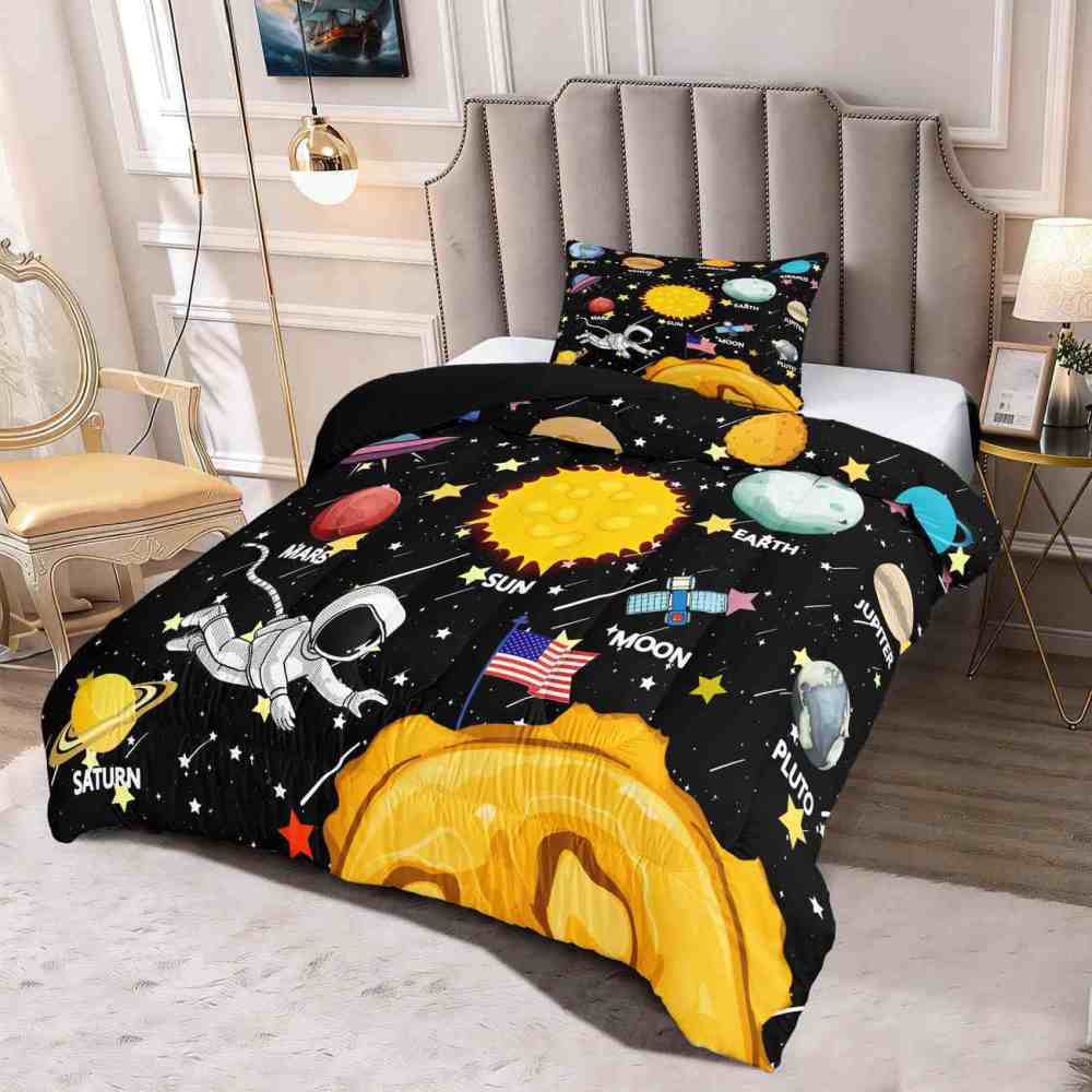 Astronaut Solar System Comforter Set Kids Bedding | CozyLil