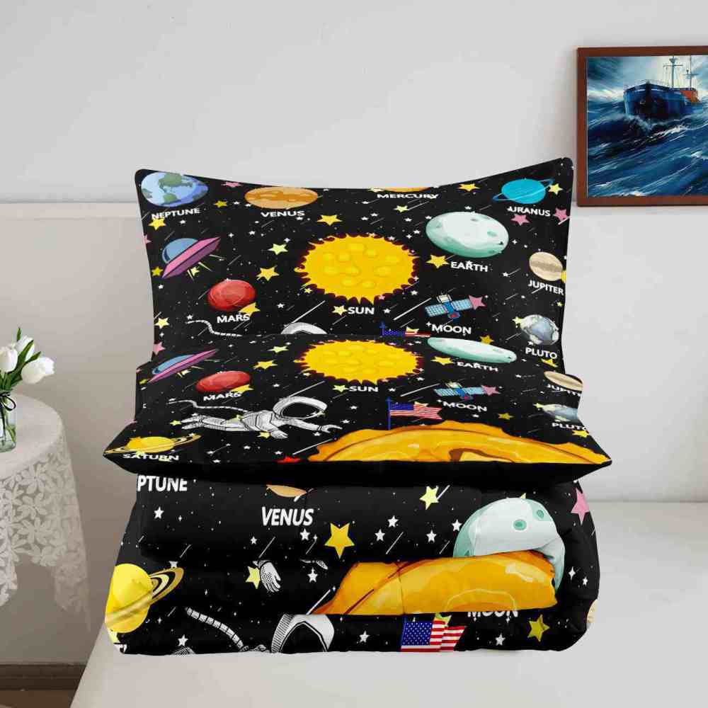 Astronaut Solar System Comforter Set Kids Bedding | CozyLil