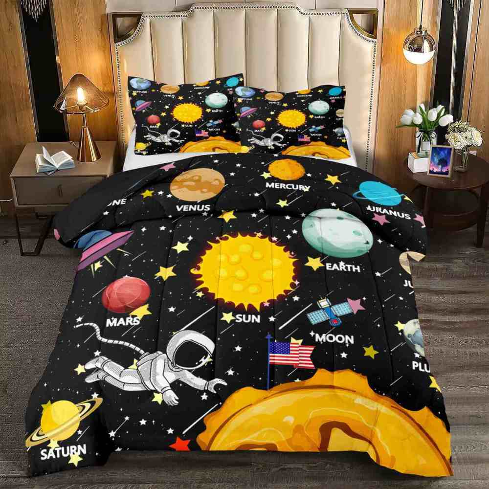 Astronaut Solar System Comforter Set Kids Bedding | CozyLil