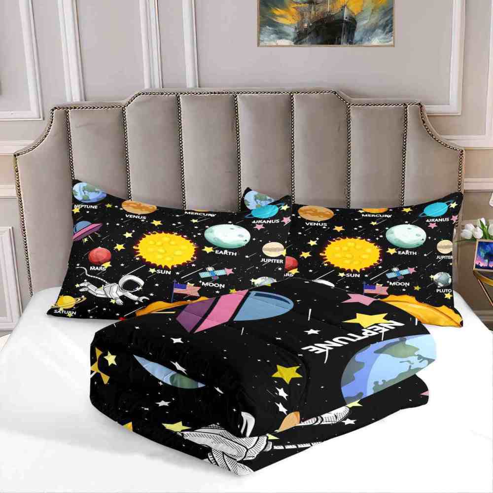 Astronaut Solar System Comforter Set Kids Bedding | CozyLil