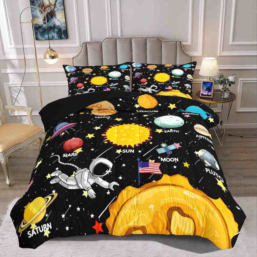 Astronaut Solar System Comforter Set Kids Bedding | CozyLil