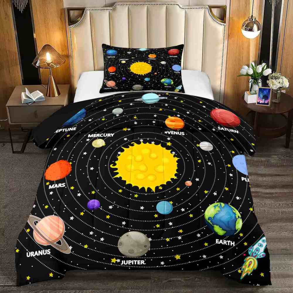 Rocket Orbit Solar System Comforter Set Boys | CozyLil