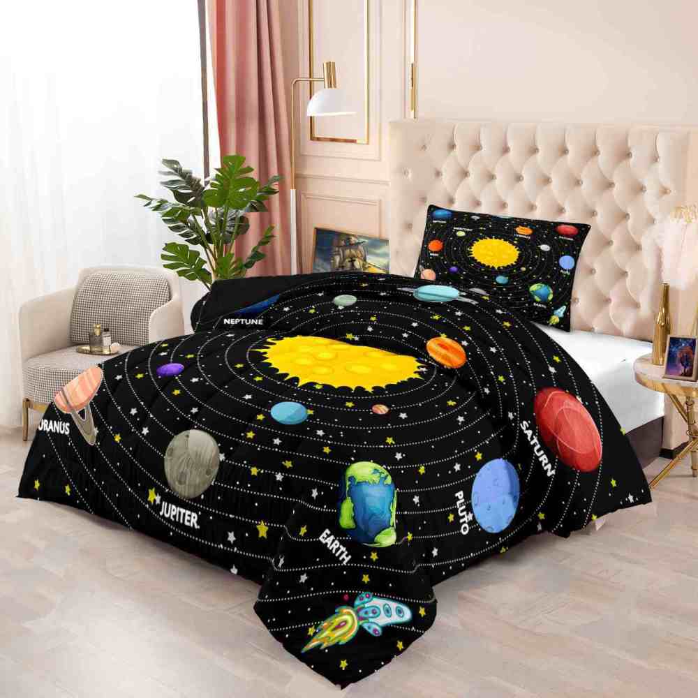 Rocket Orbit Solar System Comforter Set Boys | CozyLil