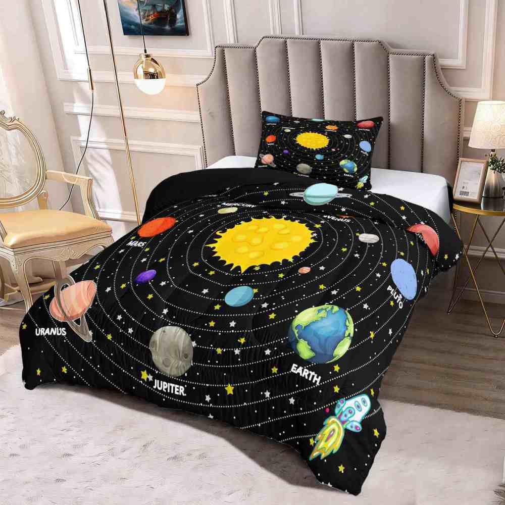 Rocket Orbit Solar System Comforter Set Boys | CozyLil