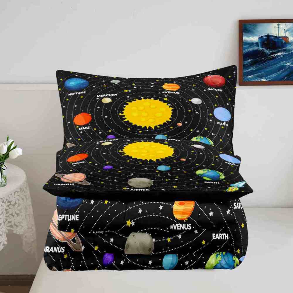 Rocket Orbit Solar System Comforter Set Boys | CozyLil