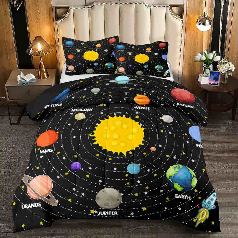 Rocket Orbit Solar System Comforter Set Boys | CozyLil