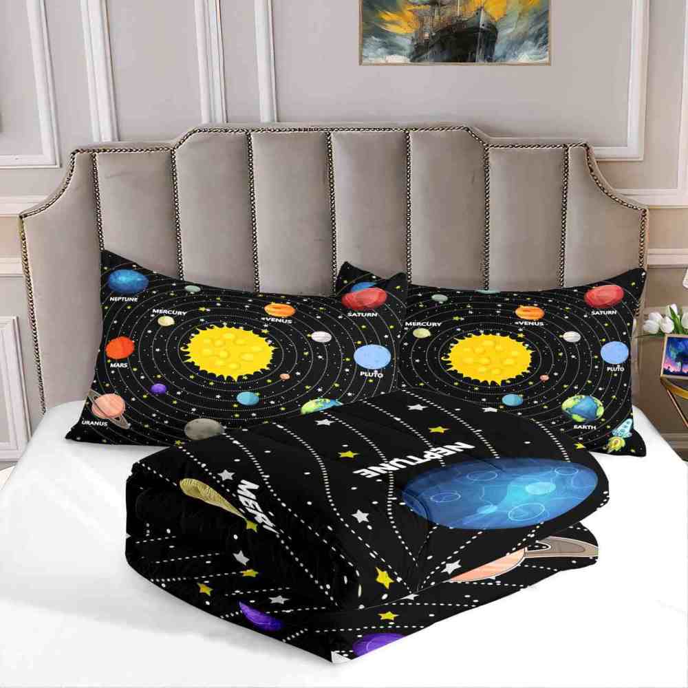 Rocket Orbit Solar System Comforter Set Boys | CozyLil