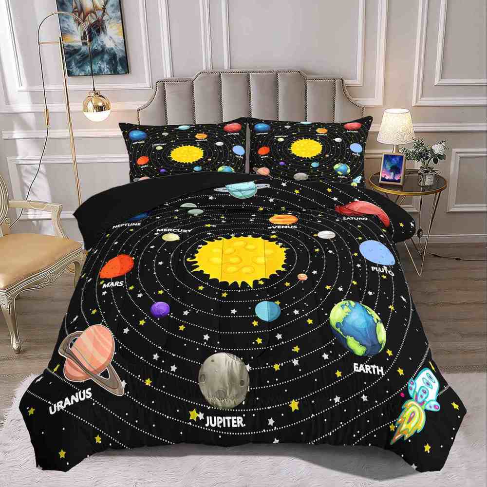 Rocket Orbit Solar System Comforter Set Boys | CozyLil