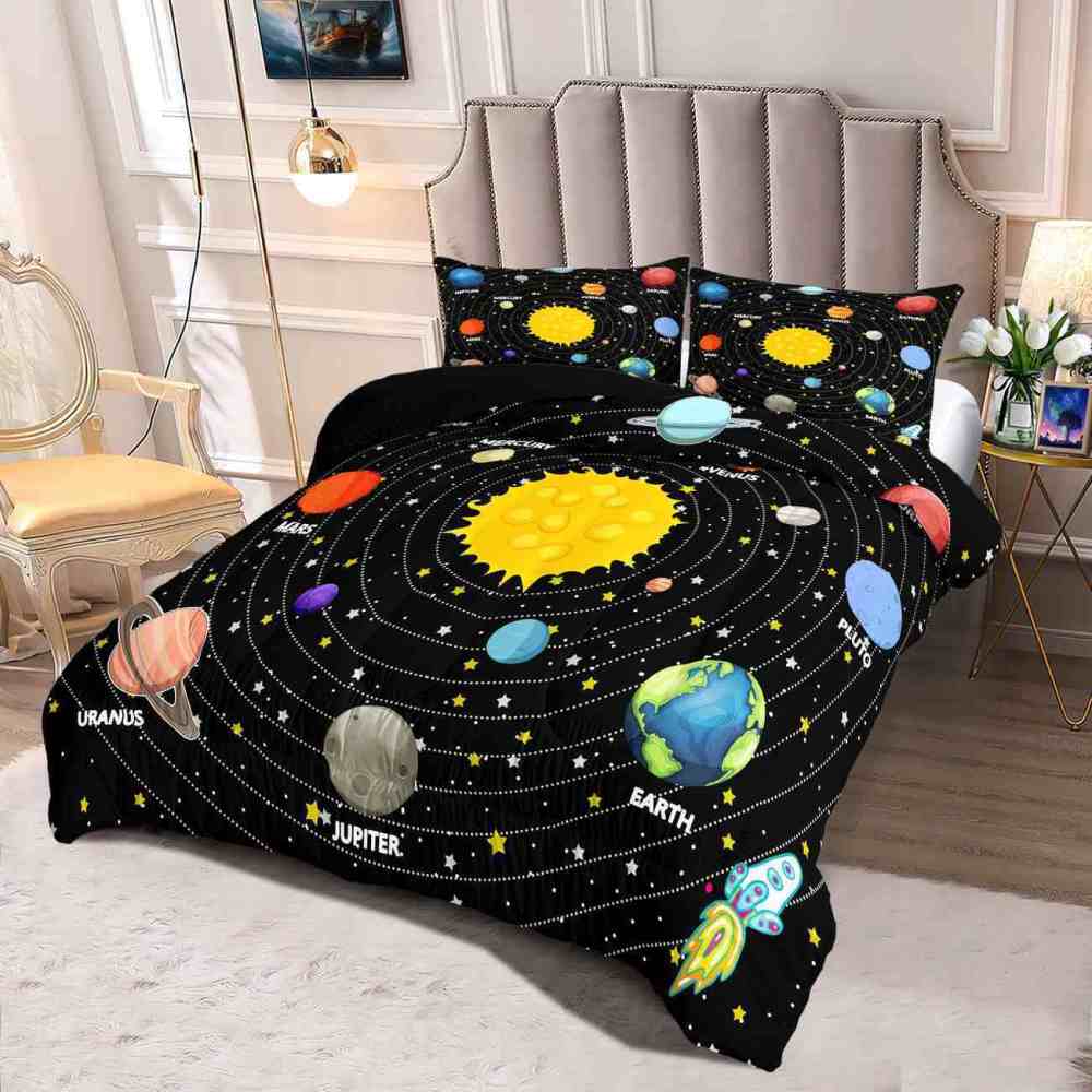 Rocket Orbit Solar System Comforter Set Boys | CozyLil