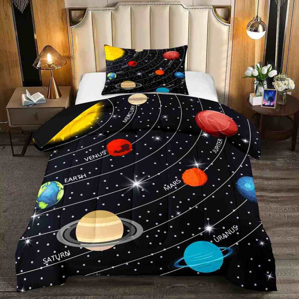 Galaxy Perspective Solar System Comforter Set Kids | CozyLil