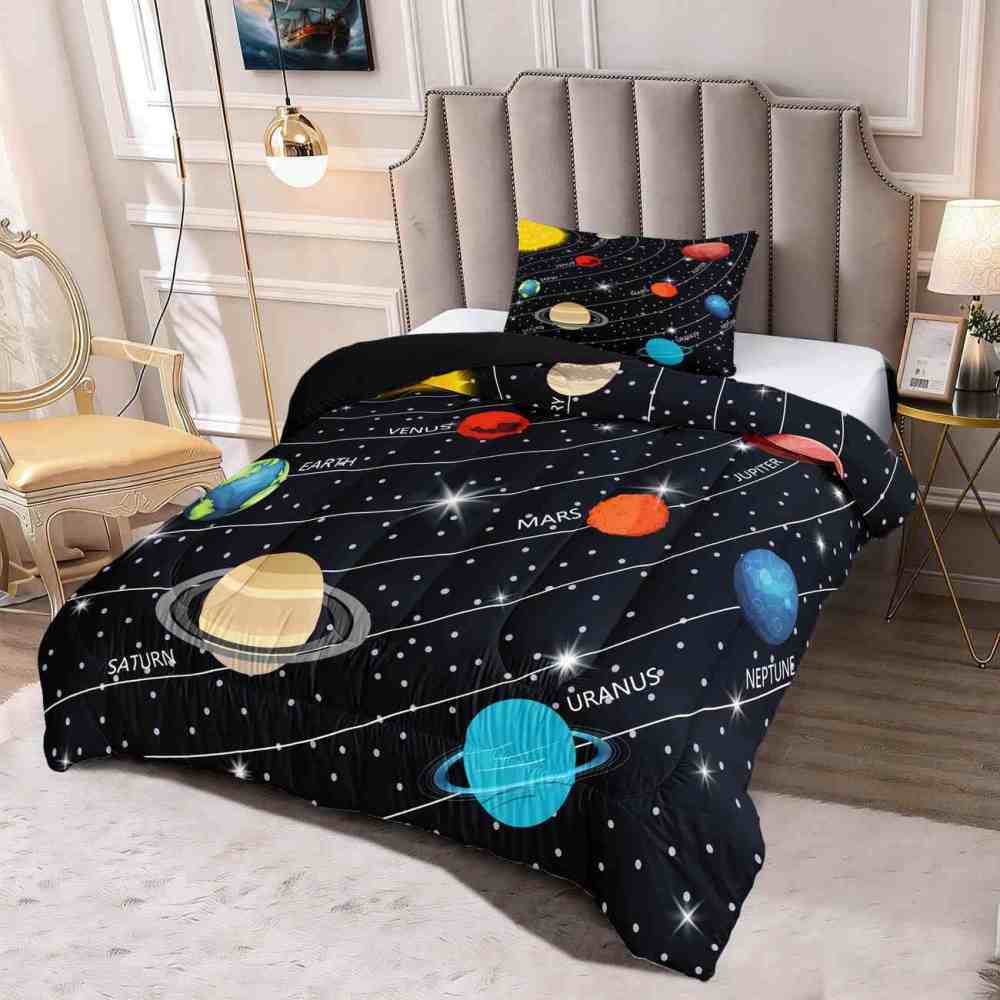 Galaxy Perspective Solar System Comforter Set Kids | CozyLil