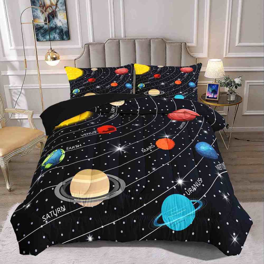 Galaxy Perspective Solar System Comforter Set Kids | CozyLil
