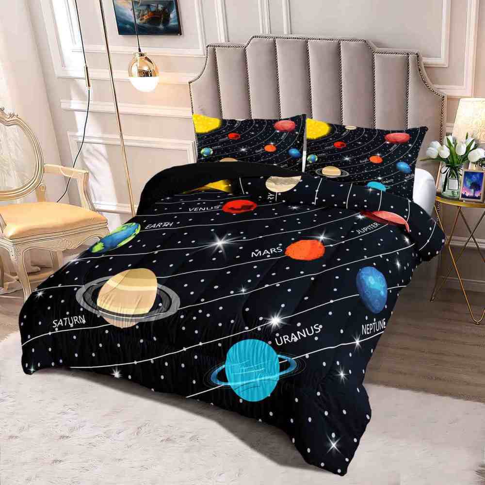 Galaxy Perspective Solar System Comforter Set Kids | CozyLil