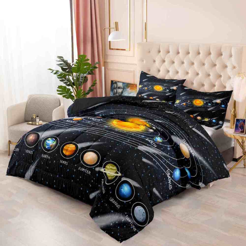 Shooting Star Solar System Comforter Set Boys | CozyLil