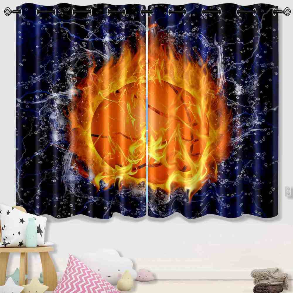 Fiery Basketball in Water Lightning Curtains | CozyLil