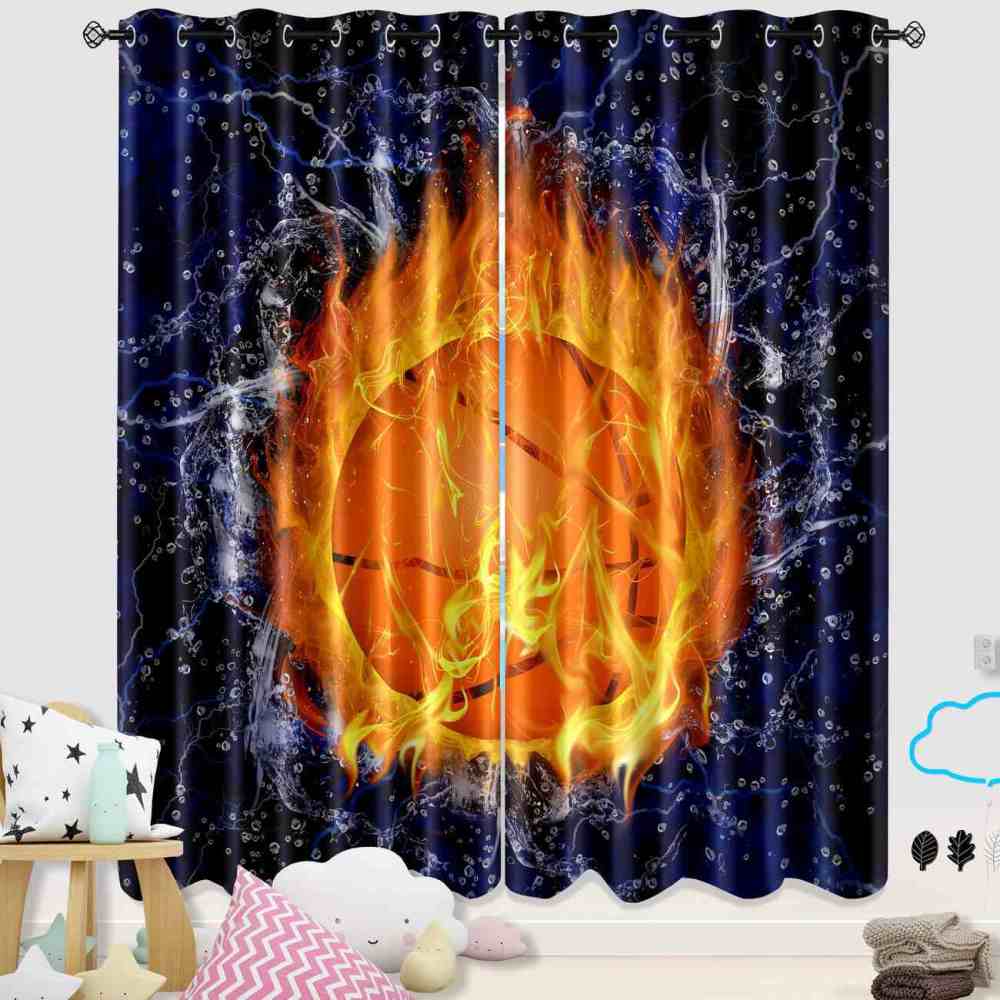 Fiery Basketball in Water Lightning Curtains | CozyLil