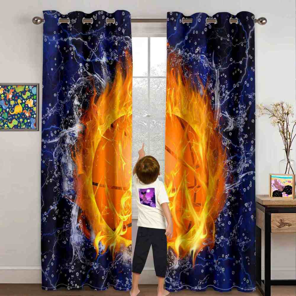 Fiery Basketball in Water Lightning Curtains | CozyLil