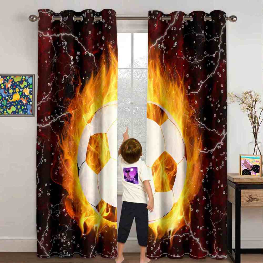 Molten Fire Soccer Ball Lightning Window Set | CozyLil