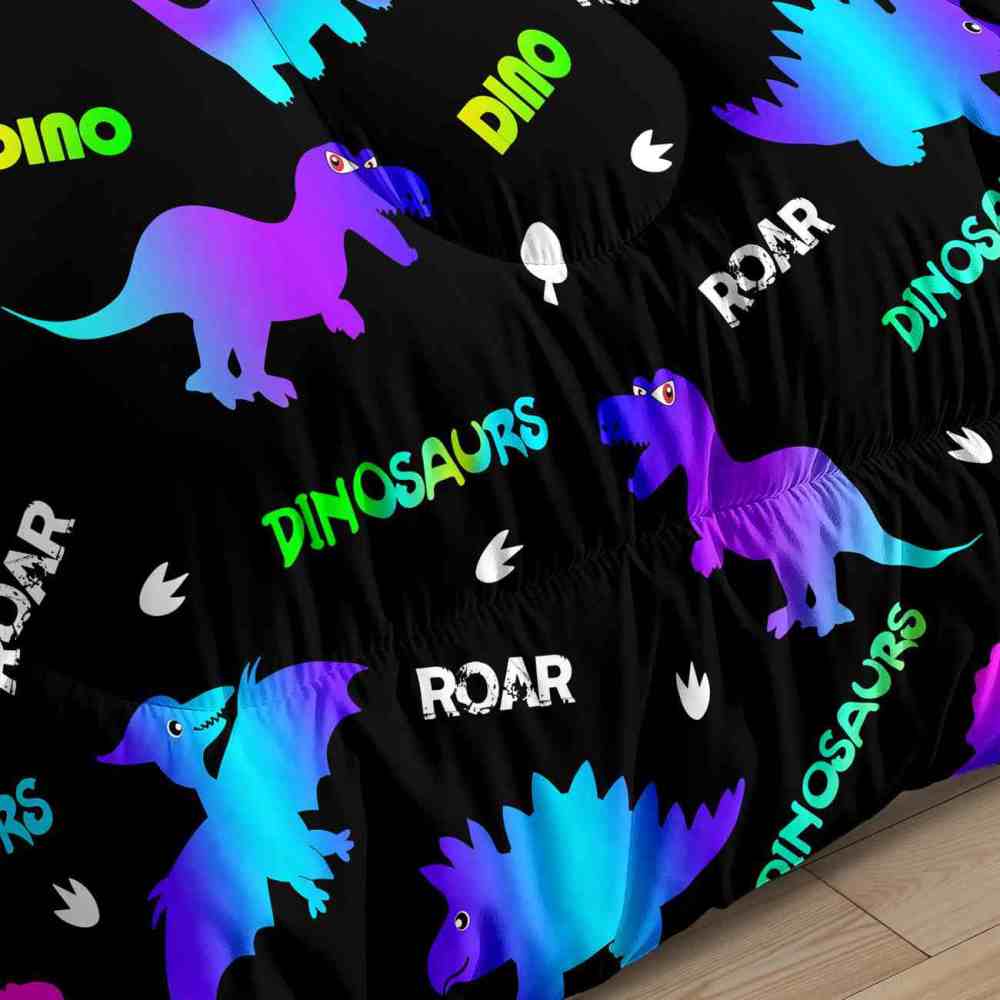 Neon Glowing Dinosaur Kids Comforter Set | CozyLil