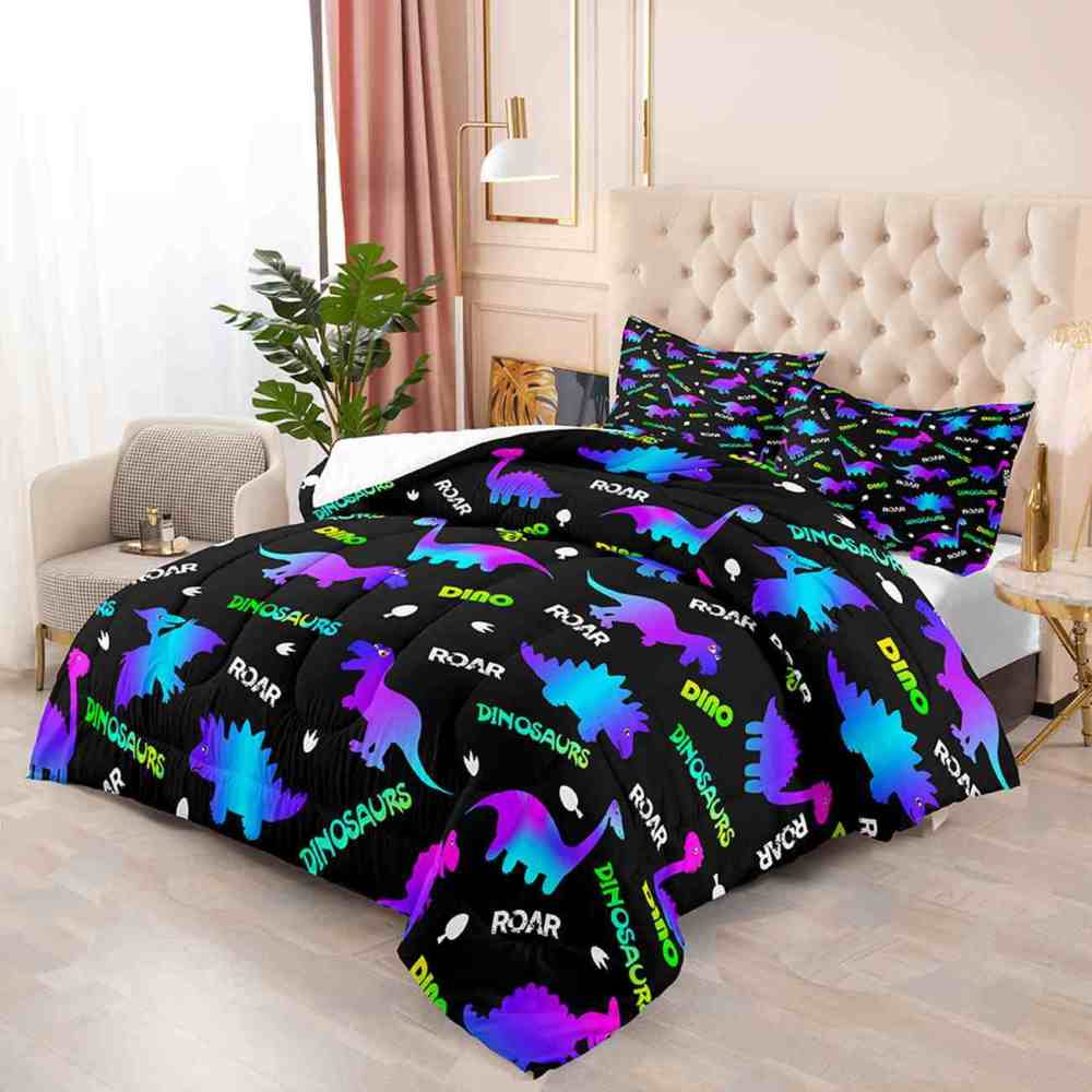 Neon Glowing Dinosaur Kids Comforter Set | CozyLil