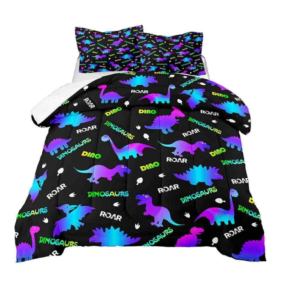 Neon Glowing Dinosaur Kids Comforter Set | CozyLil