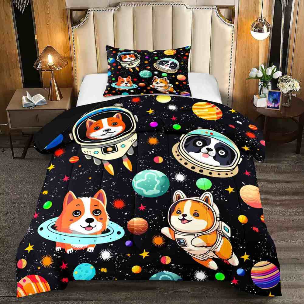 Space Astronaut Puppy Kids Comforter Set | CozyLil
