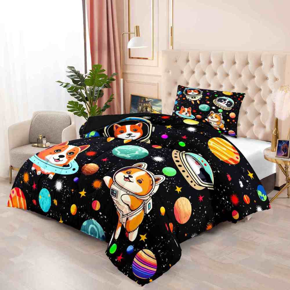 Space Astronaut Puppy Kids Comforter Set | CozyLil