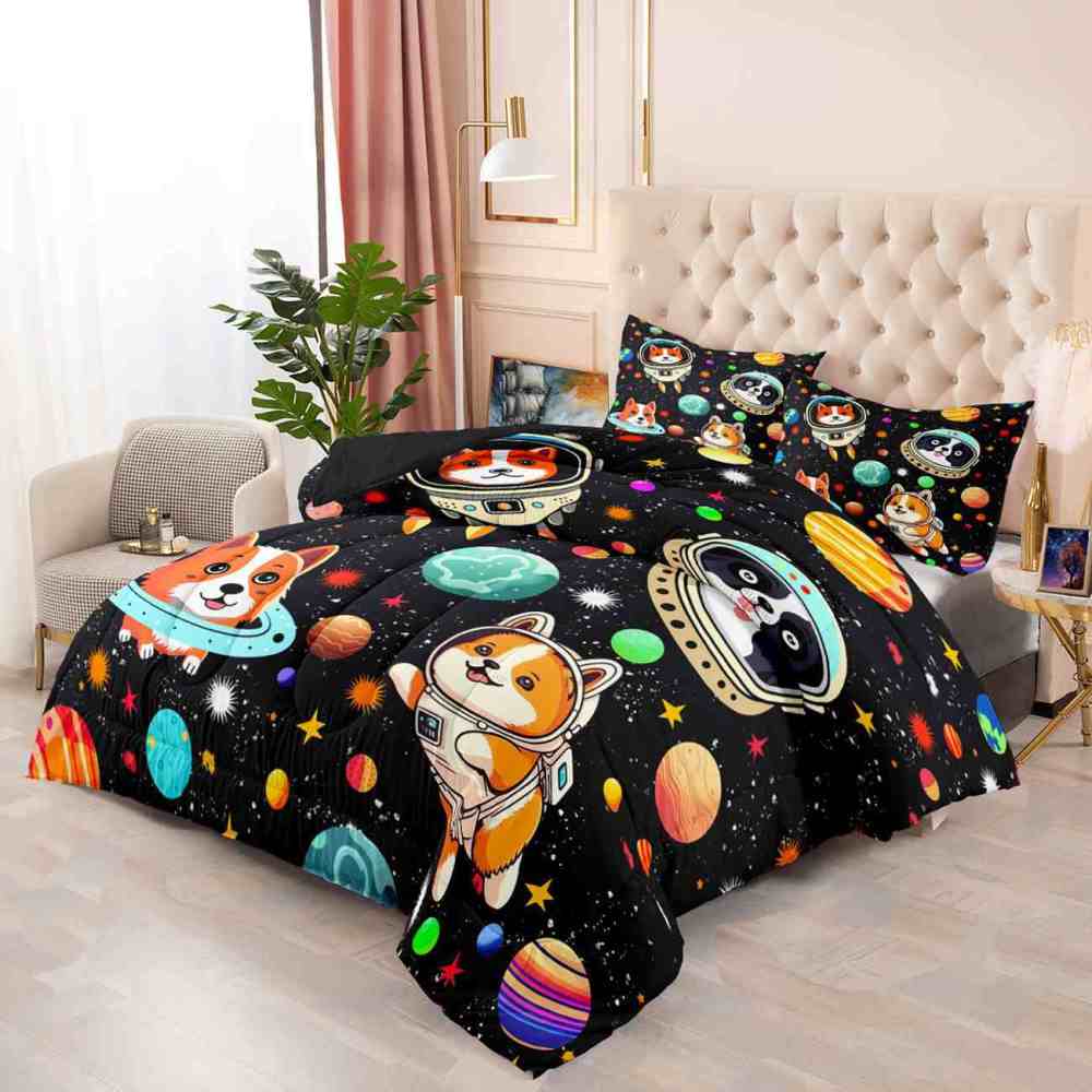 Space Astronaut Puppy Kids Comforter Set | CozyLil